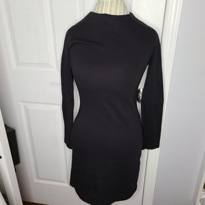 Zara basic all black long sleeve dress